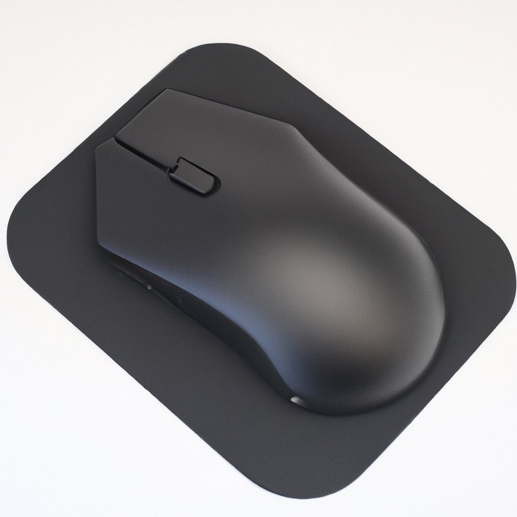 Gaming Mouse Pad with Wireless Charger: sleek black pad with integrated charging technology for convenient gaming accessory.